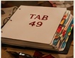 Holly's forty-nine-tab binder.