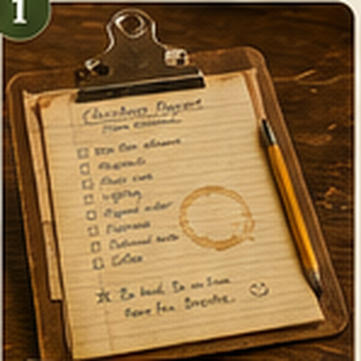 Charlie Braun’s worn clipboard with rehearsal notes and a pencil.