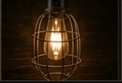 A glowing ghost light on a darkened stage.