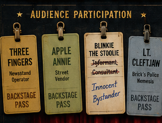 Four vintage backstage passes for audience participants